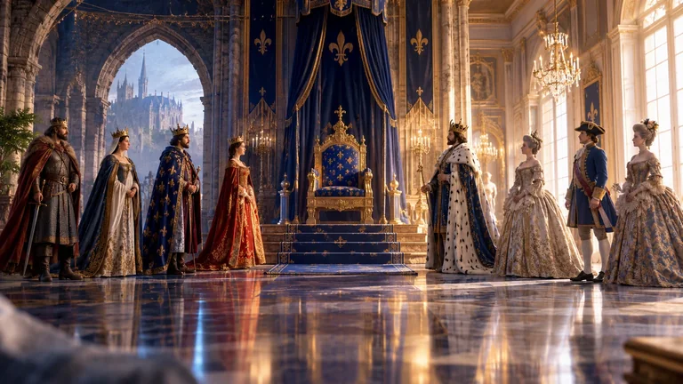 Illustration : Rois et reines de France — Clovis → Louis XVI
