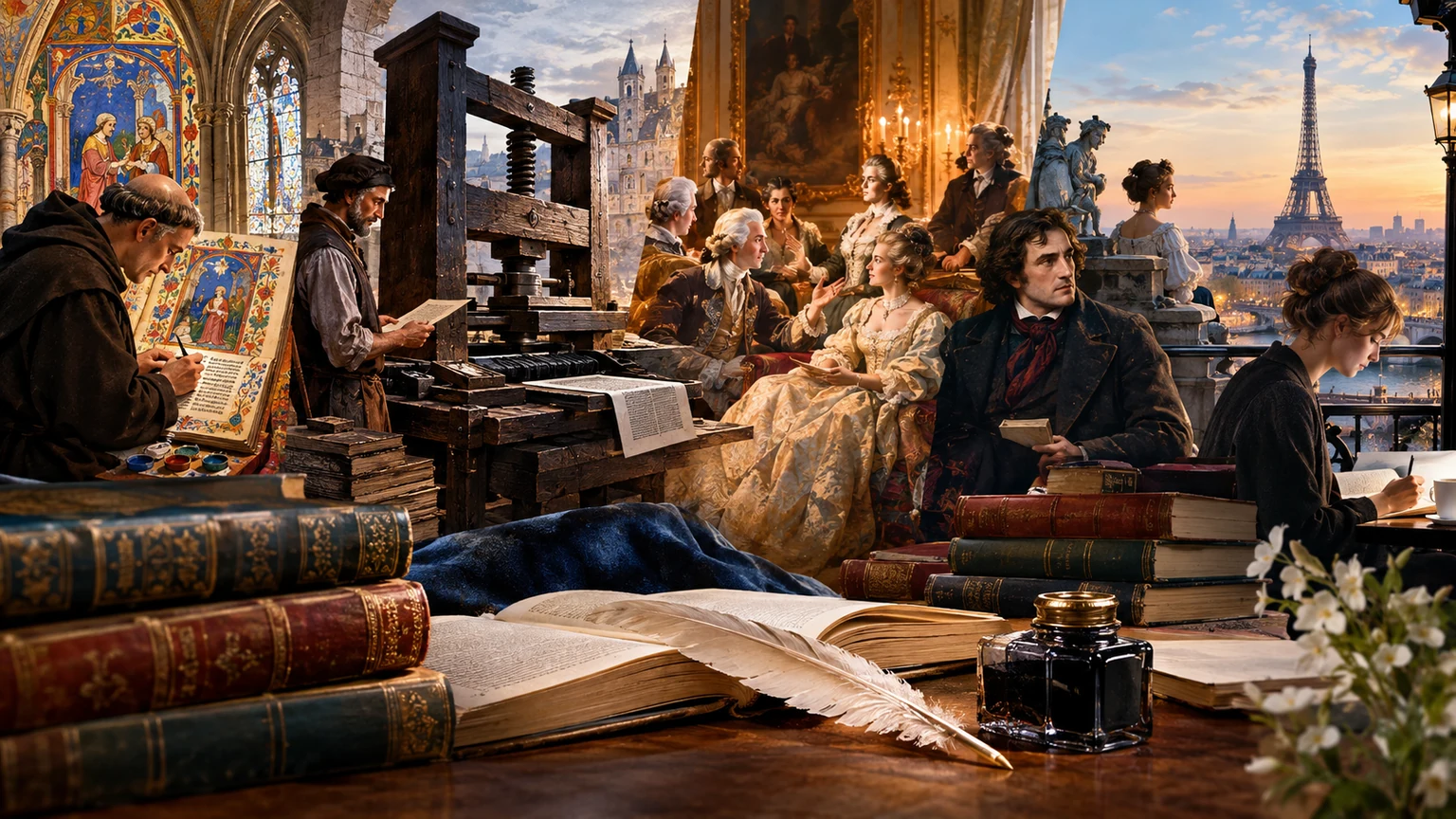 Illustration : La grande frise de la littérature française